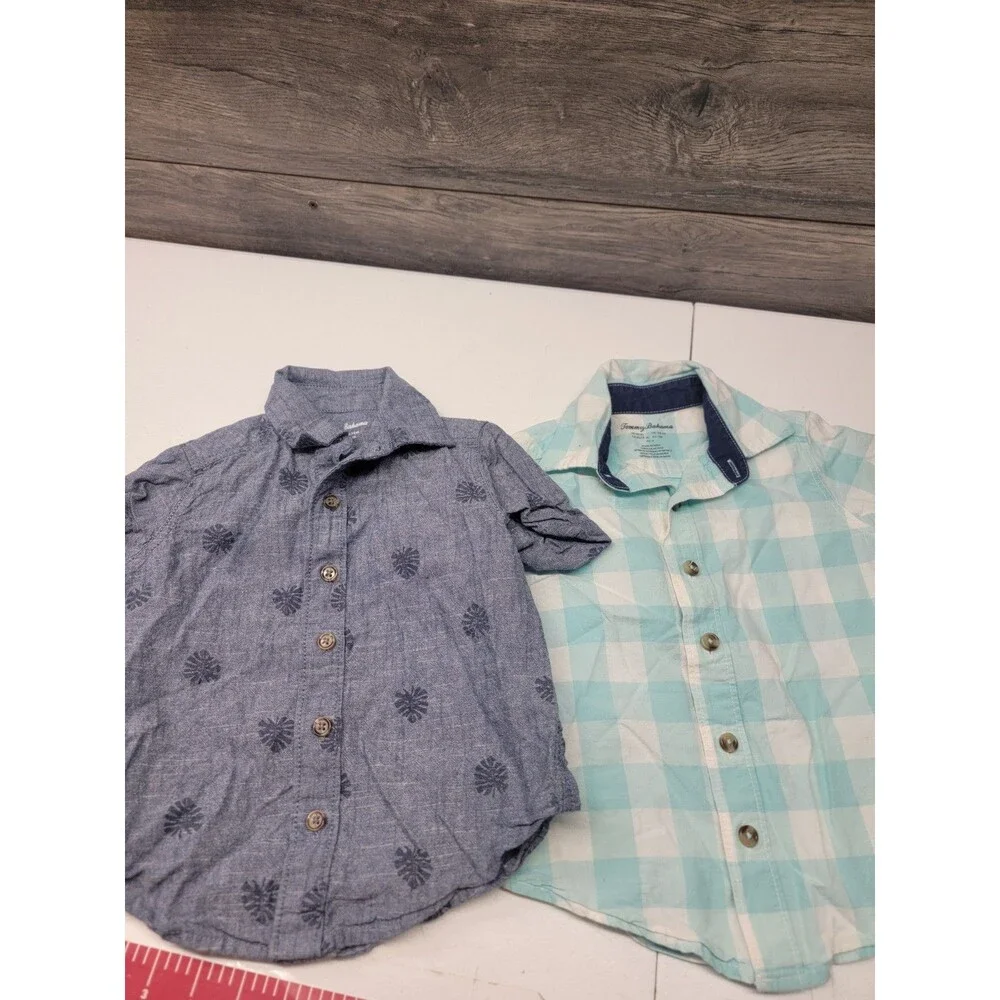 Tommy Bahama Boys Size Xs Sz 4 Casual Button Down Short Sleeve Shirt Set Of 2
